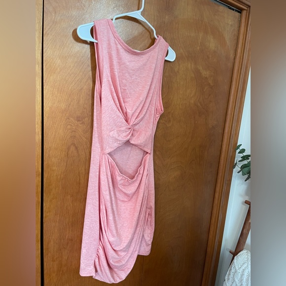 Actloe Women Solid Hollow Out Twist Bodycon Wrap Dress Sleeveless Mini - Picture 6 of 7